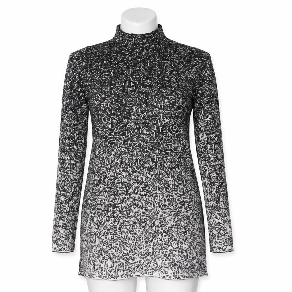 J. Jill PureJill  Mock Turtleneck Gray White Sweater Size S